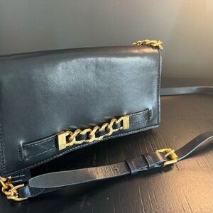 Rebecca Minkoff Curb Link Leather Crossbody, Black